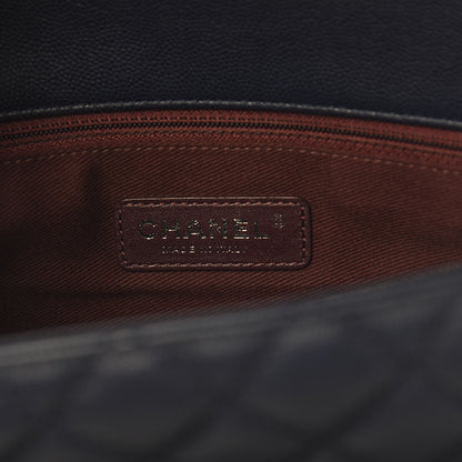Chanel Caviar Quilted Medium Coco Handle Flap Navy Blue 6 of 11