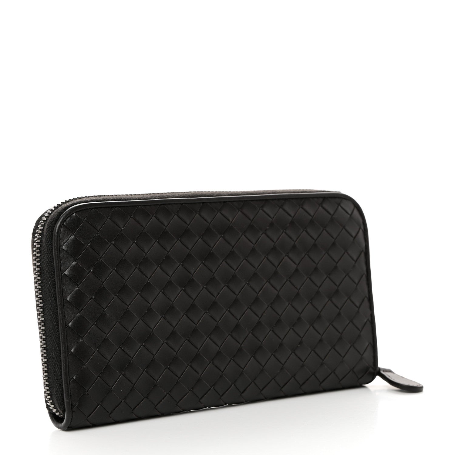 Bottega Veneta Nappa Intrecciato Zip Around Wallet Ebano 3 of 8