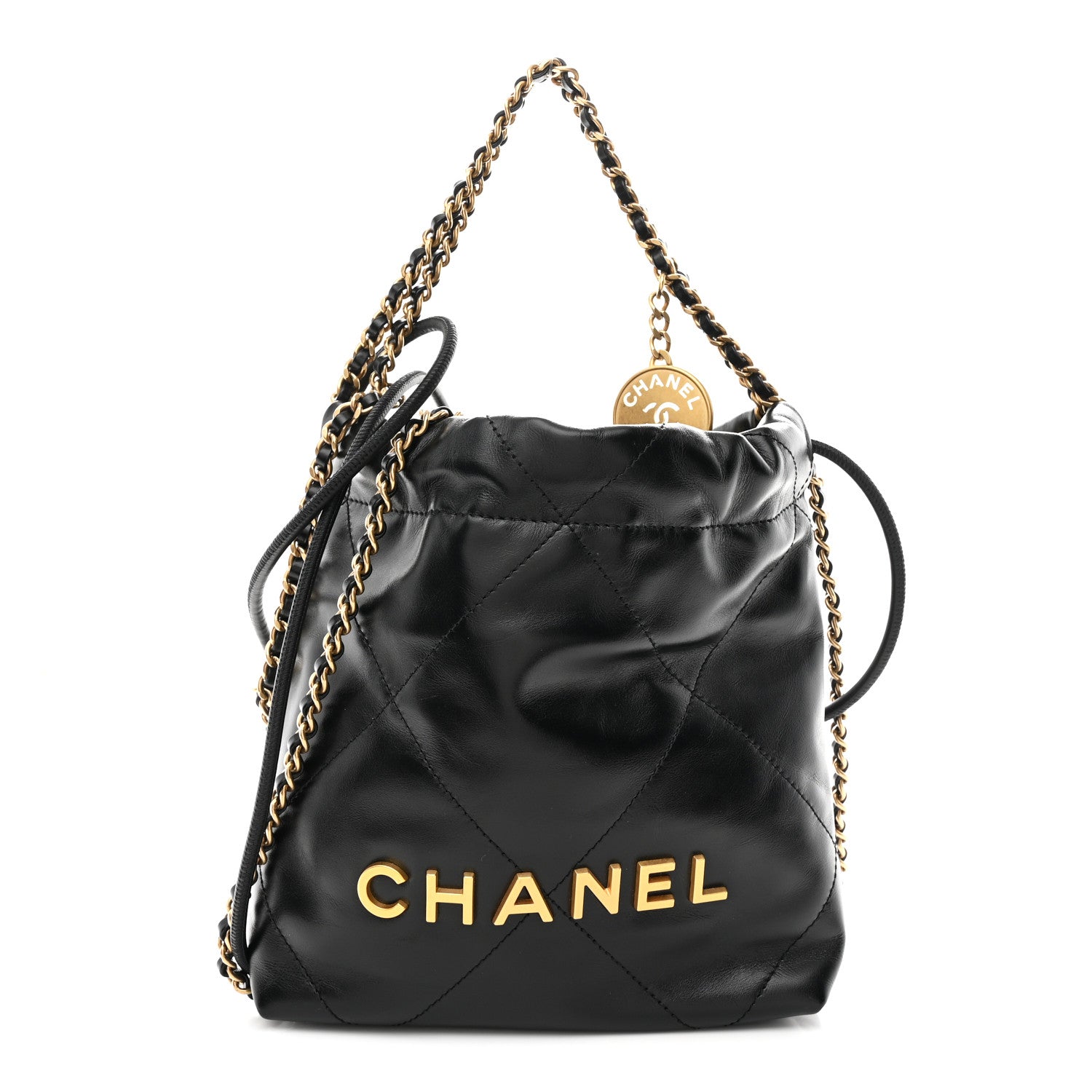Chanel Shiny Calfskin Quilted Mini Chanel 22 Black 1 of 11
