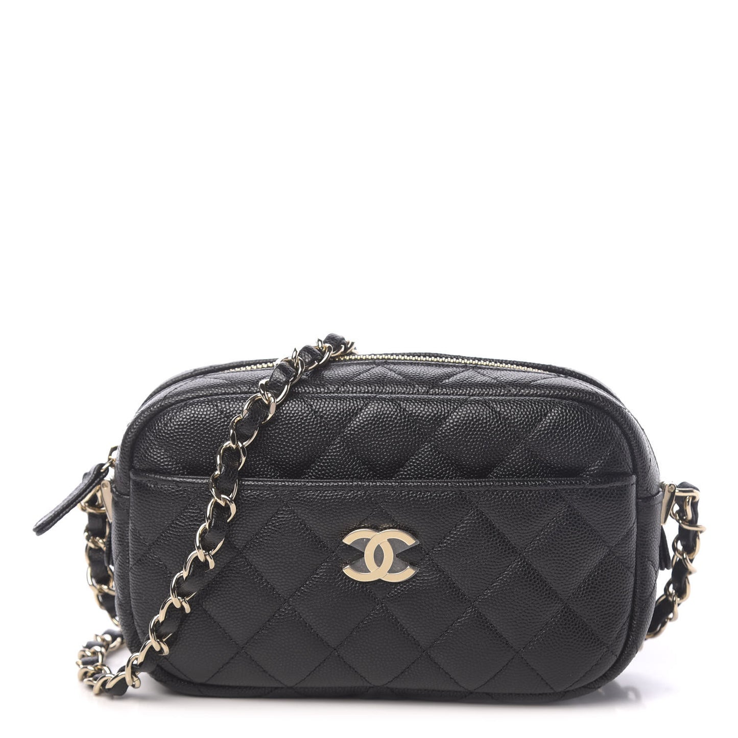 Caviar Quilted Camera Case Black