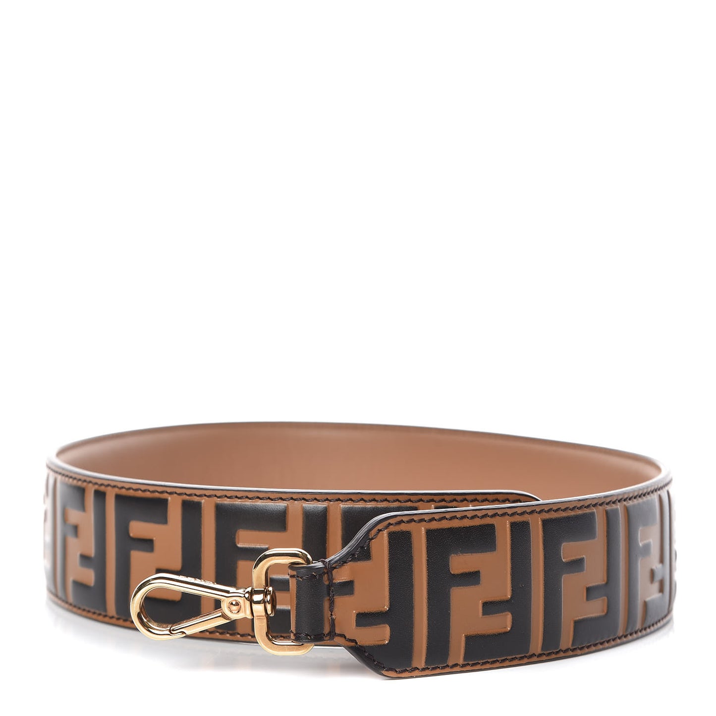 Calfskin FF 1974 Embossed Strap You Tobacco Black