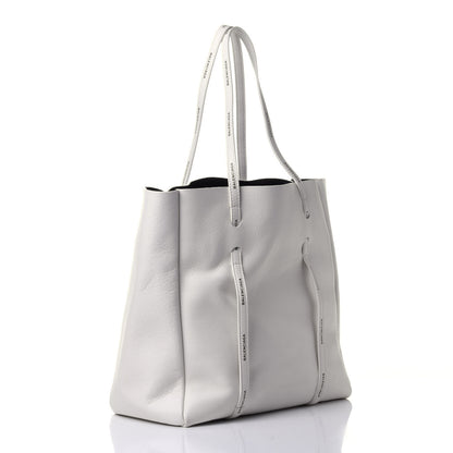 Balenciaga Calfskin Logo Strap Small Everyday Tote White Black 3 of 11