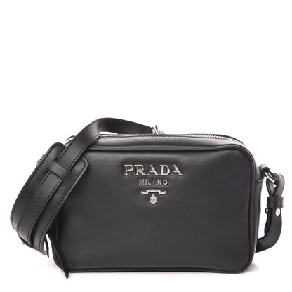 Prada Soft Calfskin Camera Crossbody Bag Black 1 of 10
