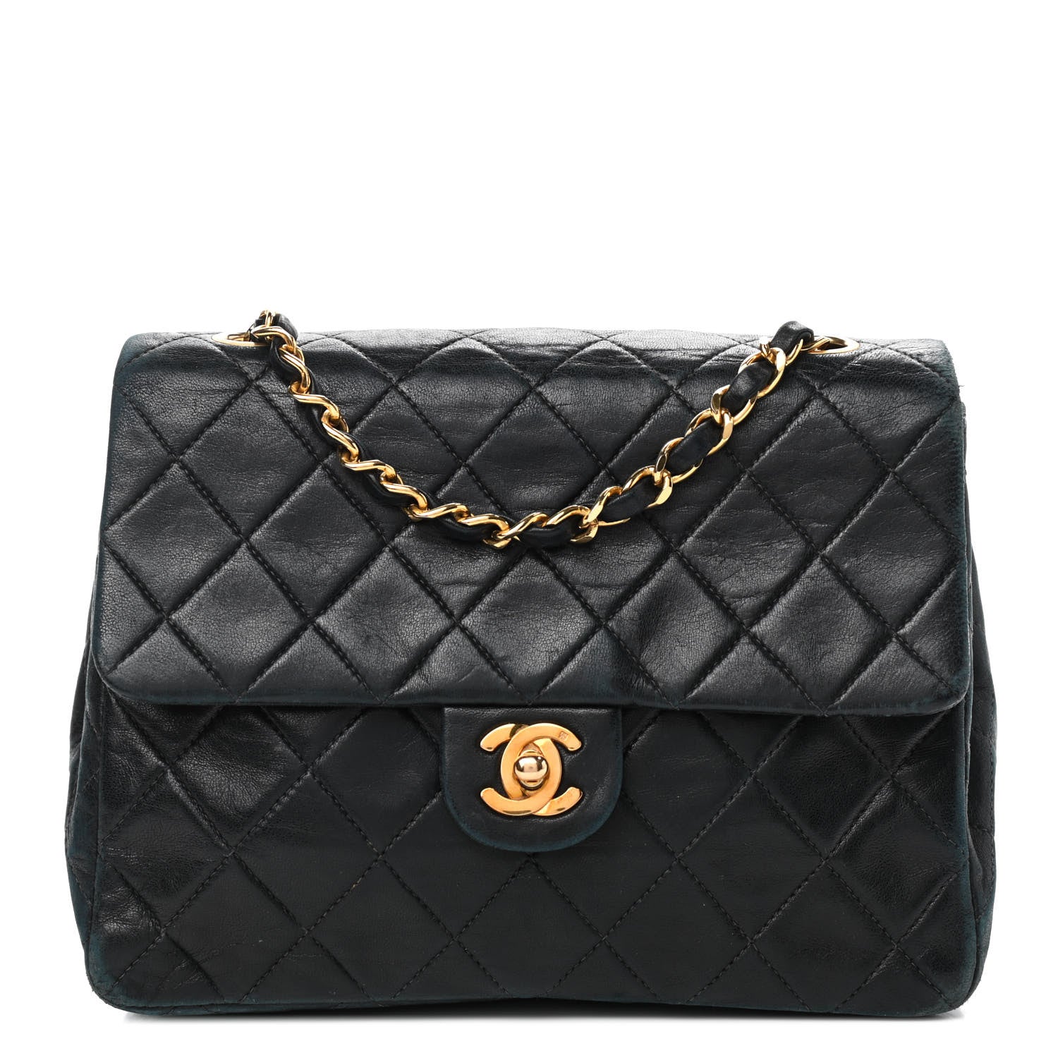 Chanel Lambskin Quilted Mini Square Flap Bag Black 1 of 9