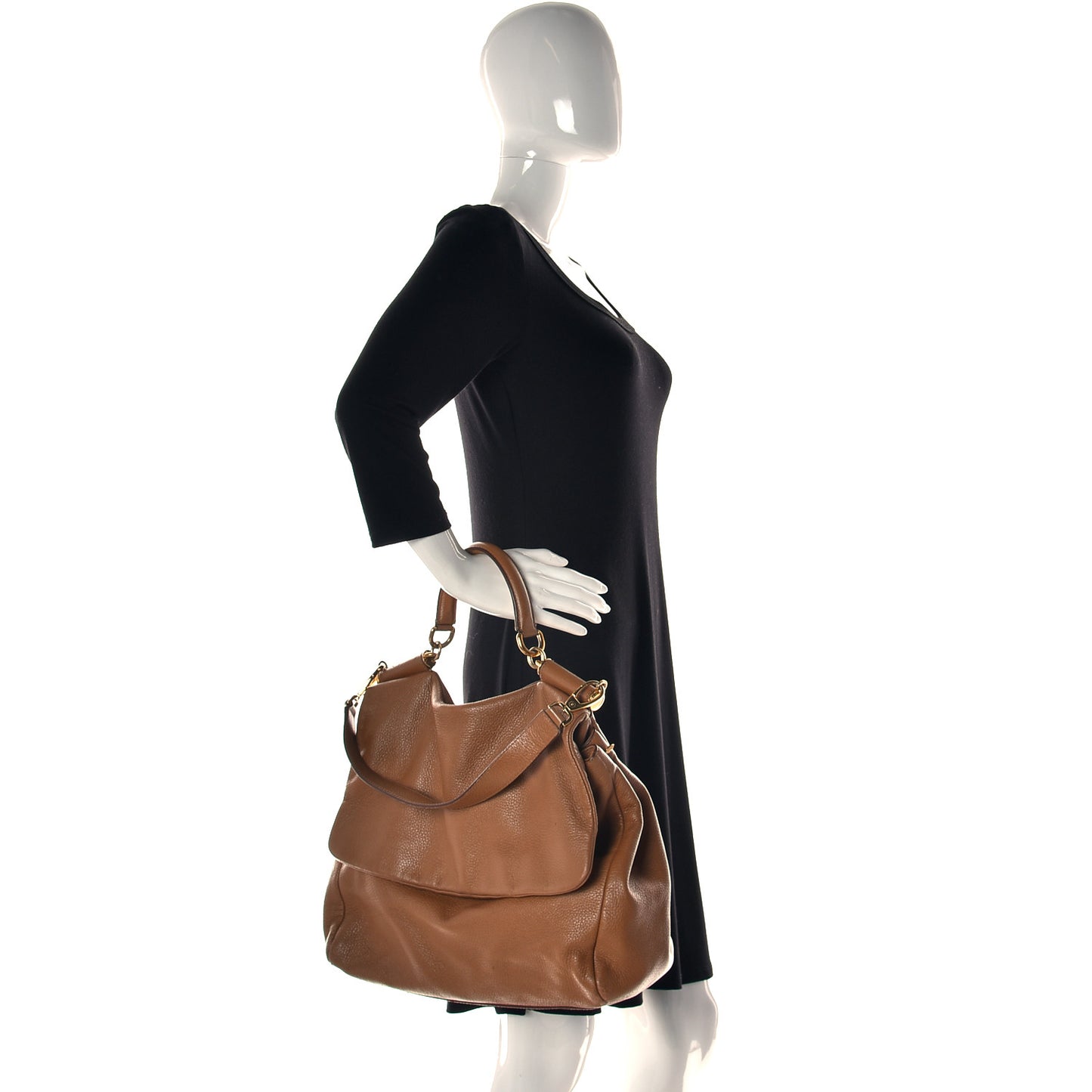 Grained Deerskin Large Miss Sicily Satchel