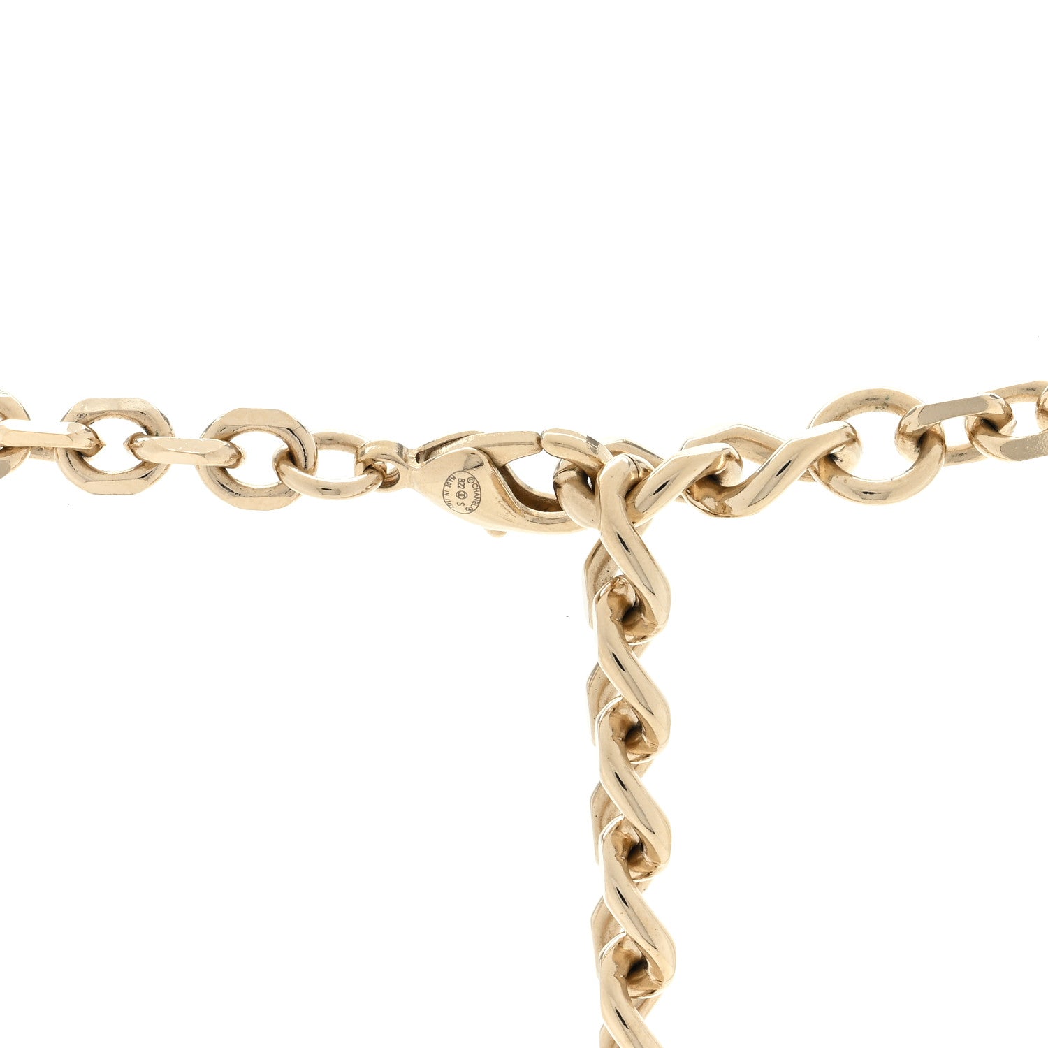 Chanel Metal Pearl Perfume Bottle CC Locket Necklace Gold 4 of 5