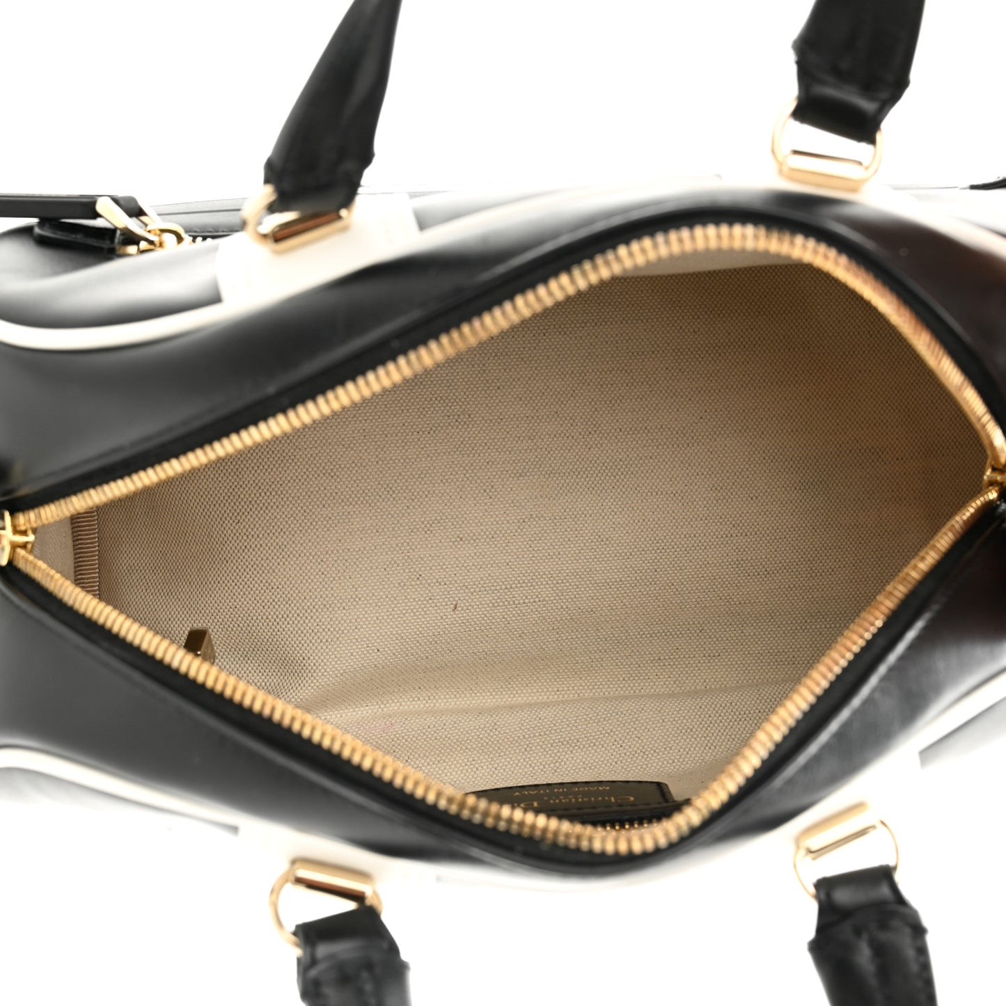 Calfskin Small Dior Vibe Zip Bowling Bag Blue White