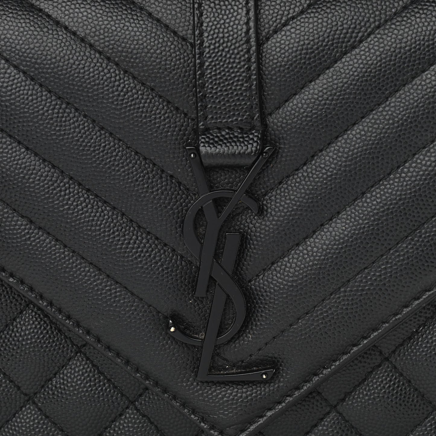 Grain De Poudre Textured Mixed Matelasse Triquilt Medium Monogram Satchel Black