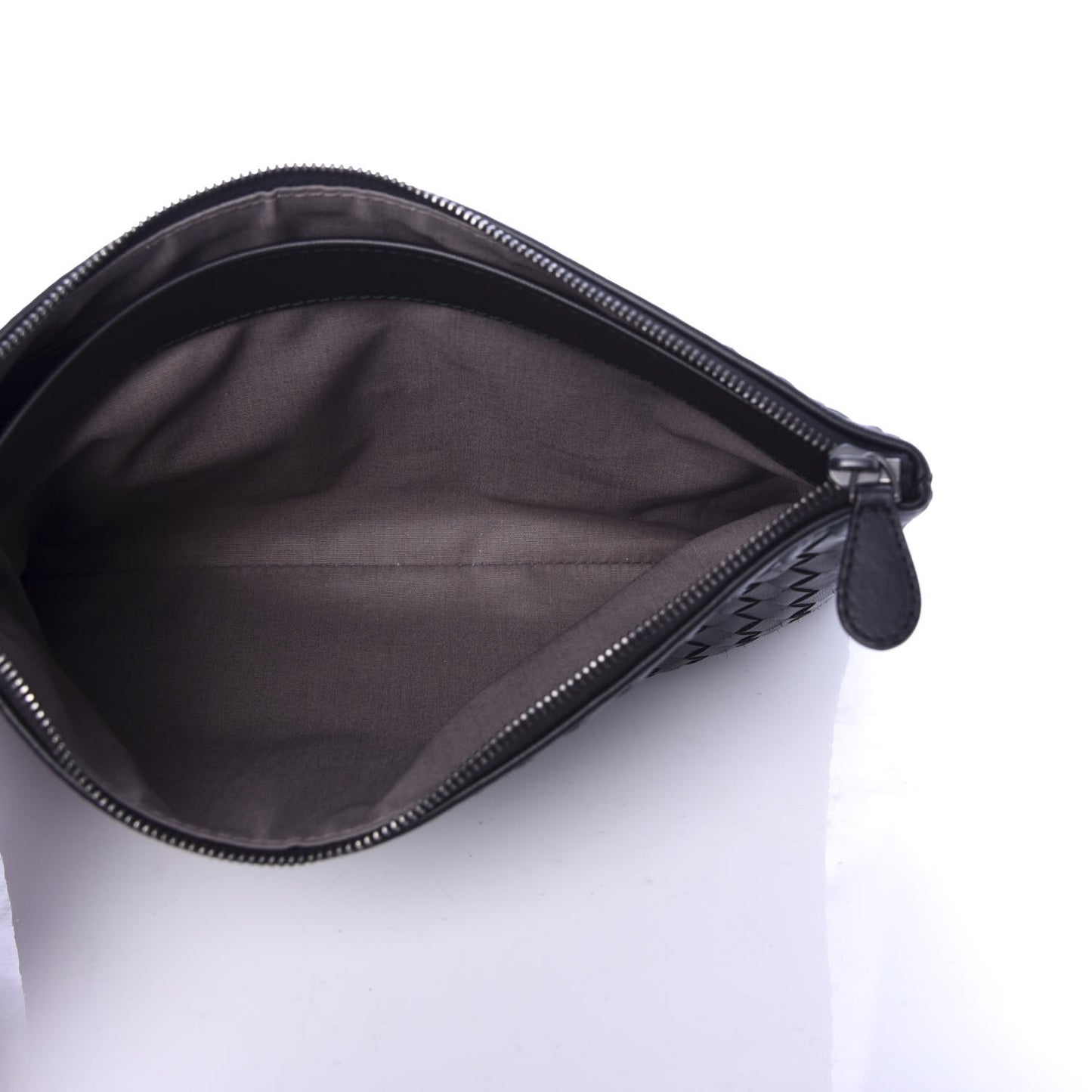 Nappa Intrecciato Medium Zip Pouch Black