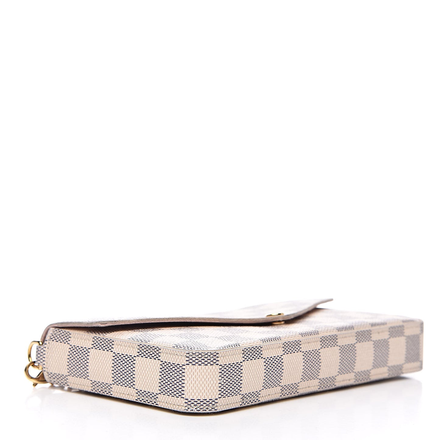 Damier Azur Pochette Felicie Chain Wallet Rose Ballerine