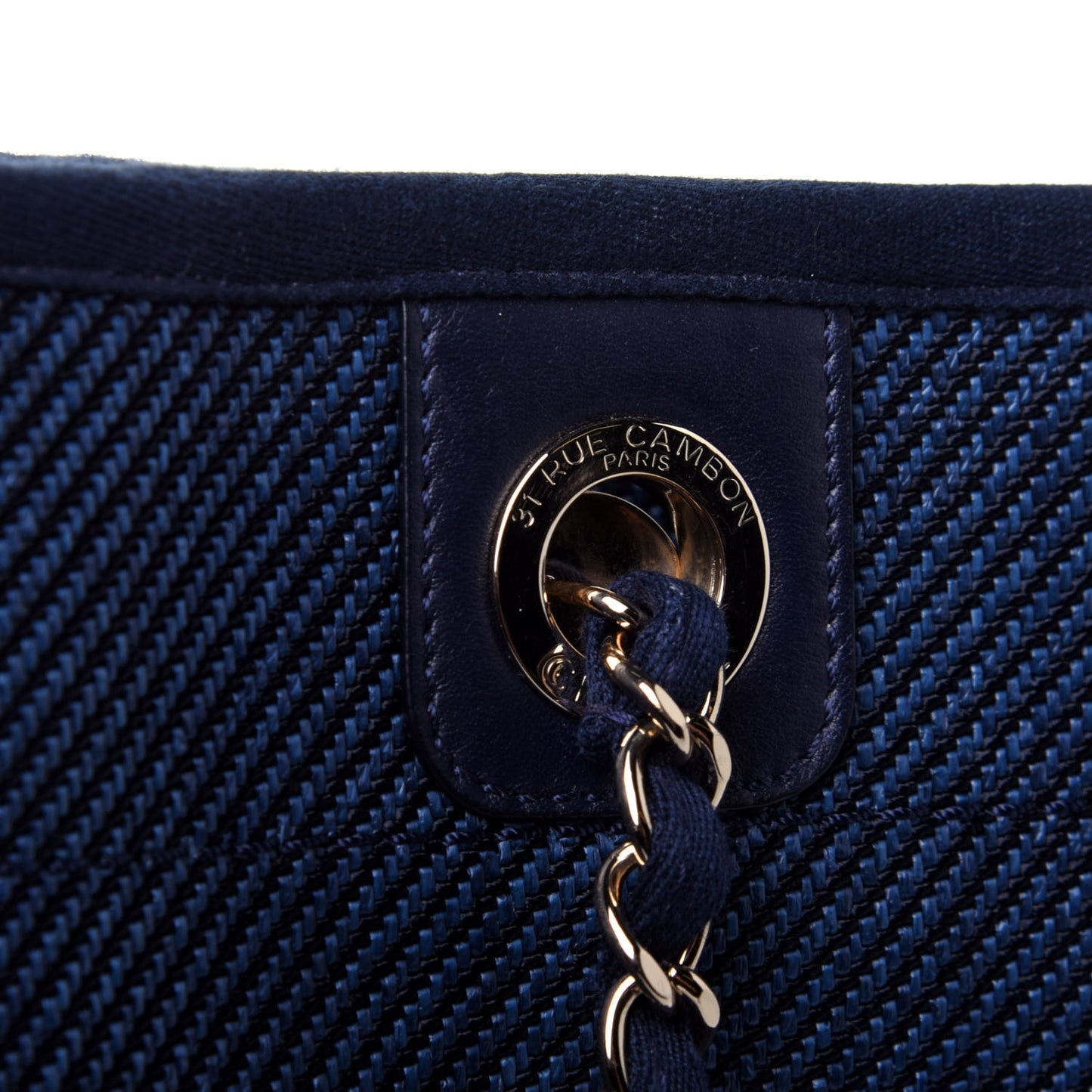 Mixed Fibers Small Deauville Tote Navy Blue