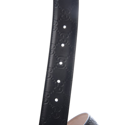 Gucci Guccissima Signature Interlocking G 37mm Belt 85 34 Black 4 of 5
