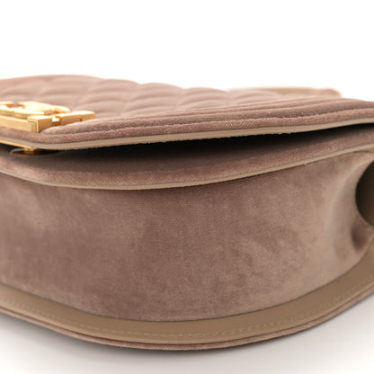 Chanel Velvet Quilted Small Boy Messenger Bag Beige 10 of 11