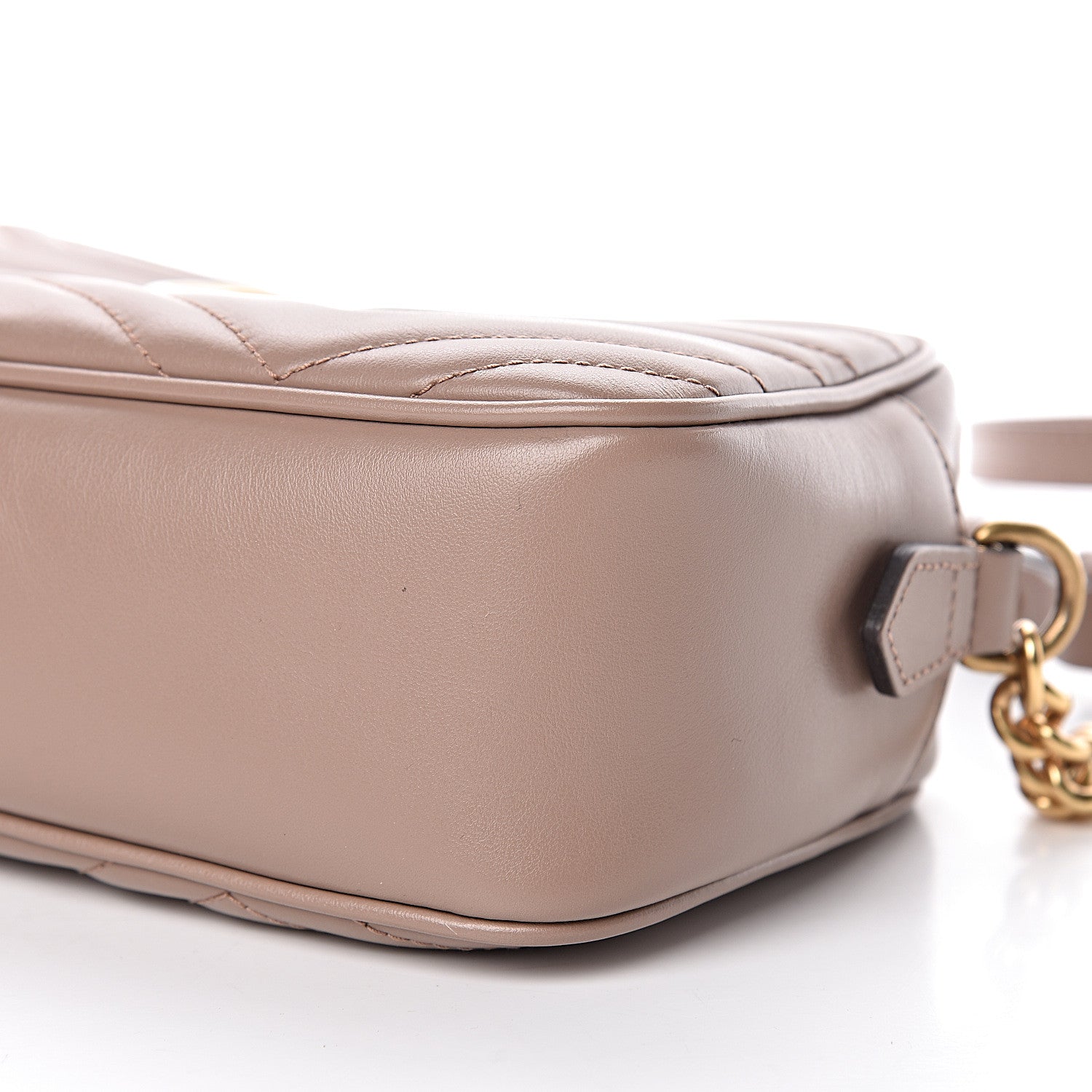 Gucci Calfskin Matelasse Small GG Marmont Chain Shoulder Bag Porcelain Rose 10 of 11