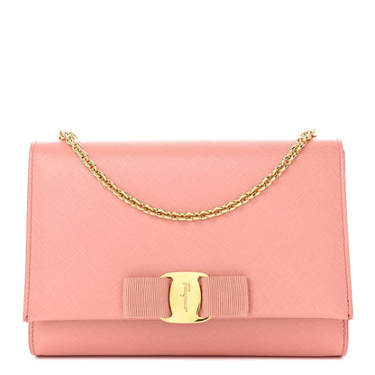 Salvatore Ferragamo Hammered Calfskin Mini Miss Vara Bow Chain Bag Pink 1 of 12