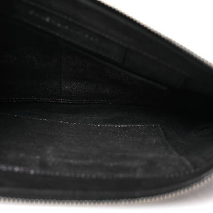 Balenciaga Metallic Calfskin Milky Way Papier Clutch Black 5 of 8