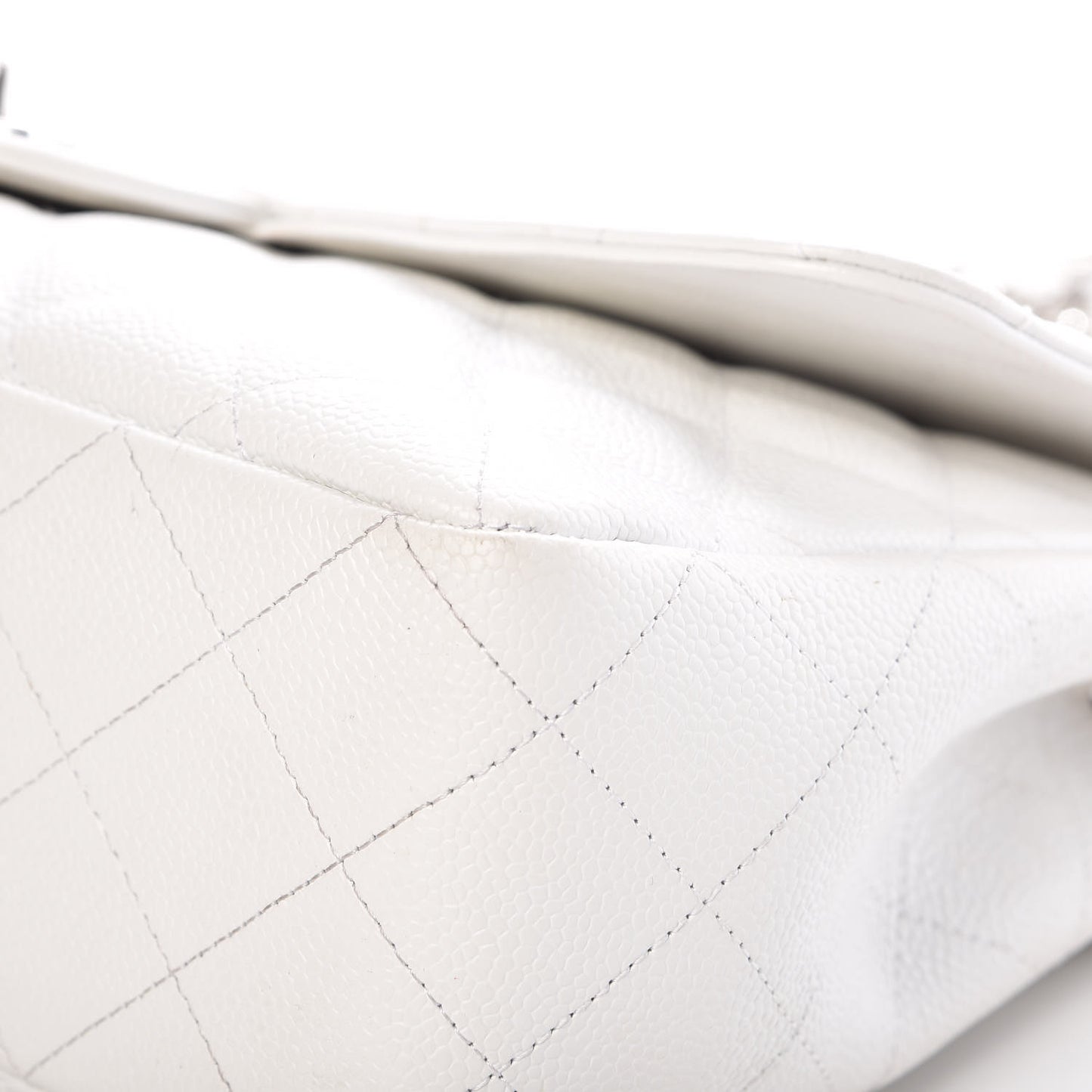 Caviar Quilted Jumbo Single Flap White