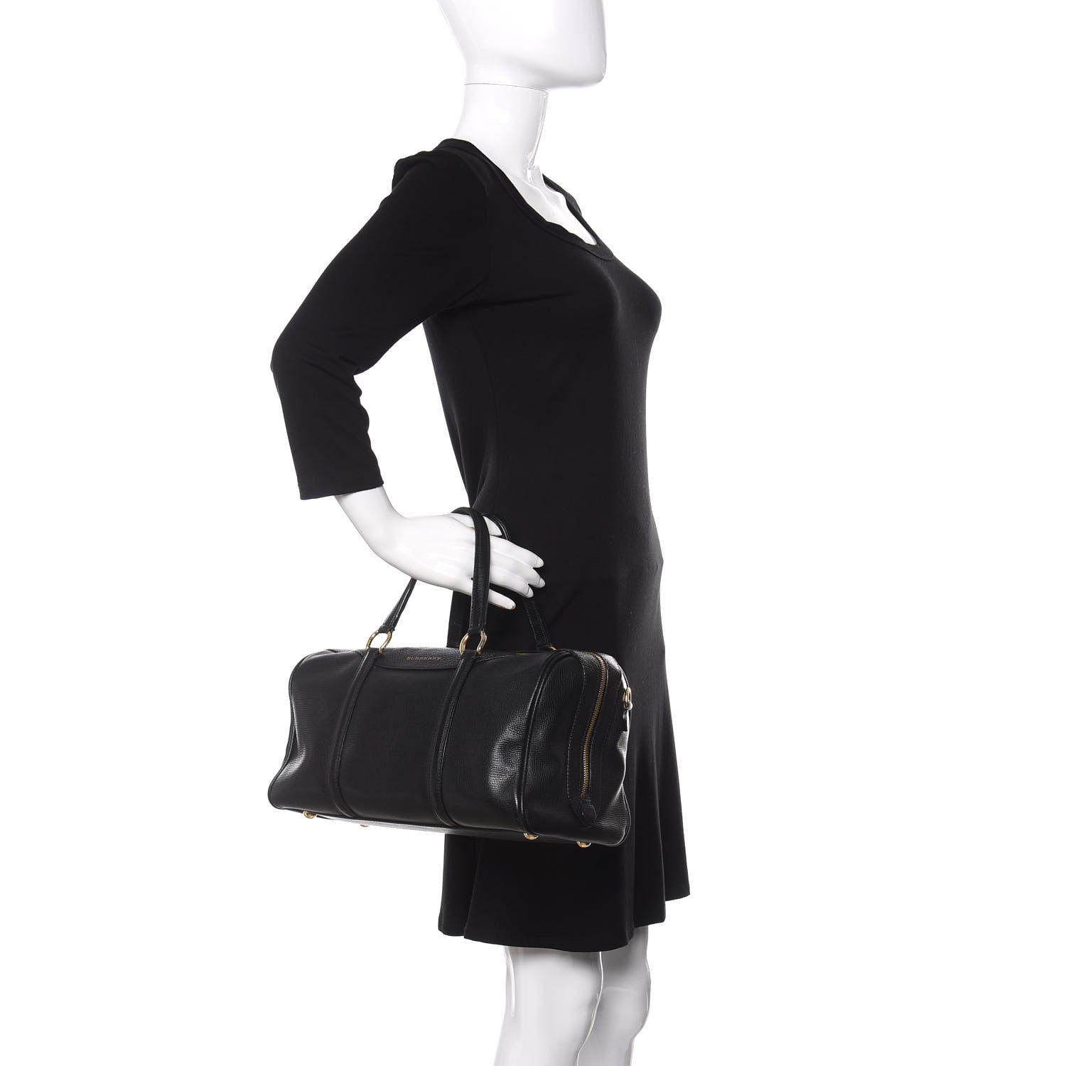 Burberry Derby Calfskin Medium Alchester Bowling Bag Black 2 of 9