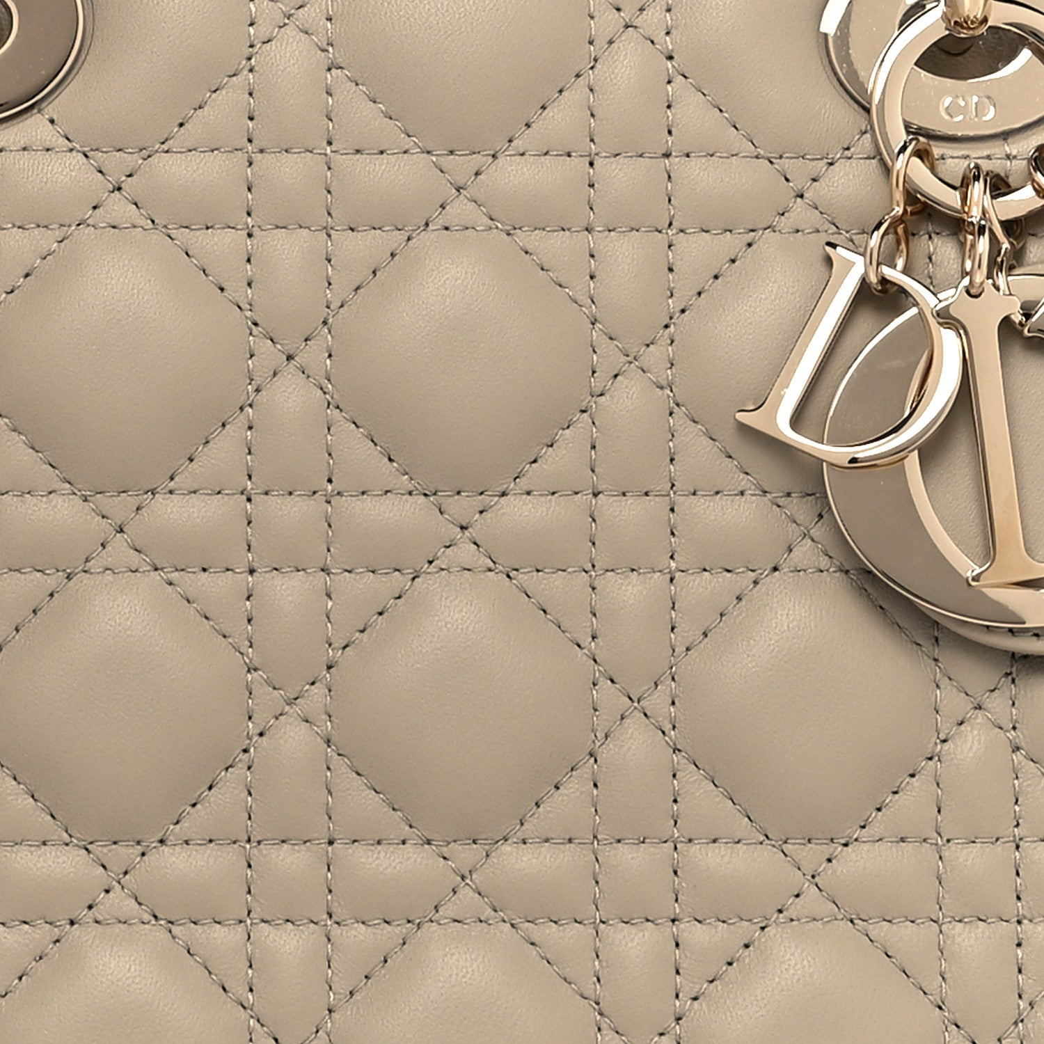 Christian Dior Lambskin Cannage Medium Lady Dior Beige 7 of 10