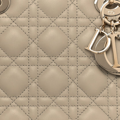 Christian Dior Lambskin Cannage Medium Lady Dior Beige 7 of 10