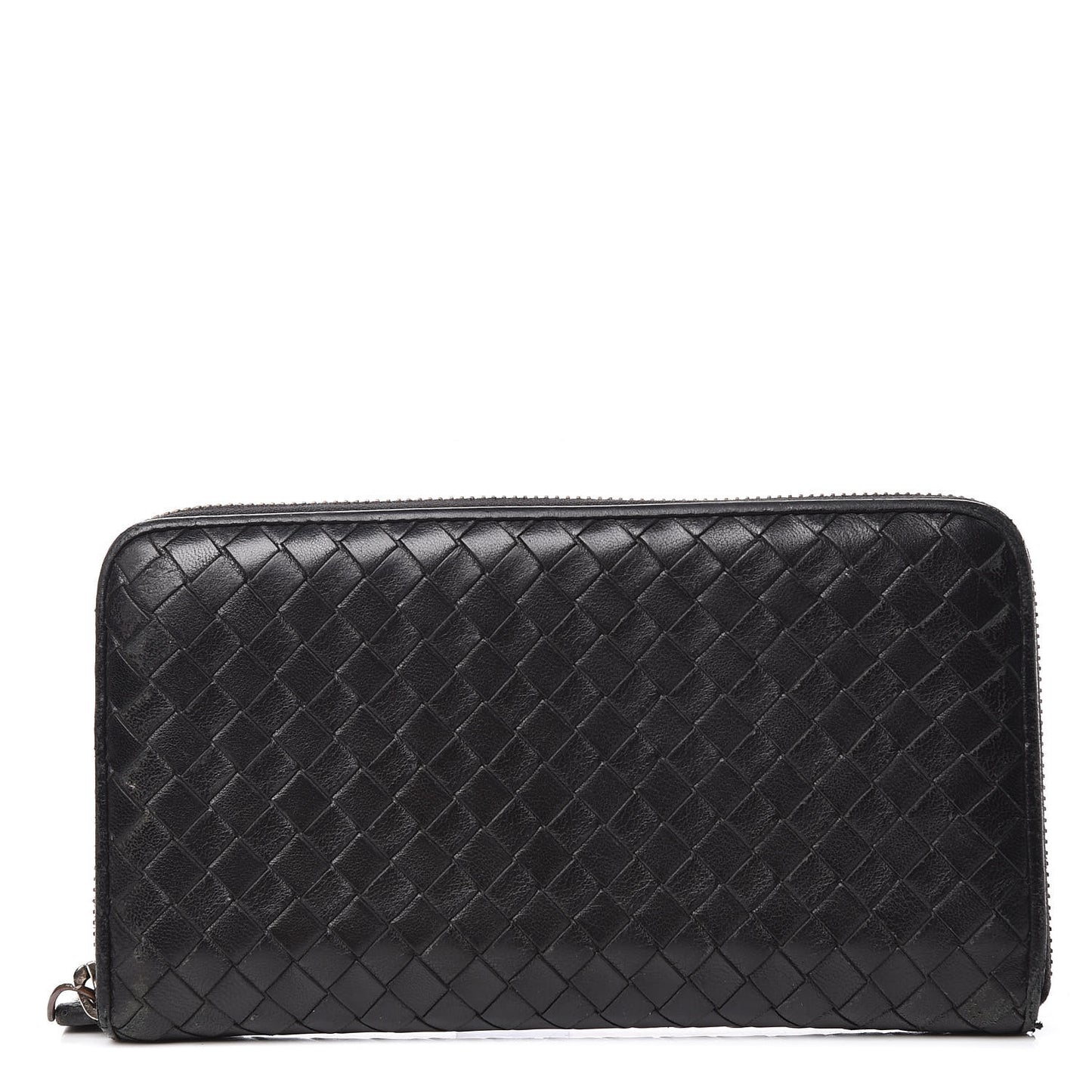 Nappa Intrecciato Zip Around Wallet Black
