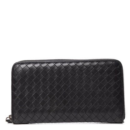 Bottega Veneta Nappa Intrecciato Zip Around Wallet Black 1 of 12