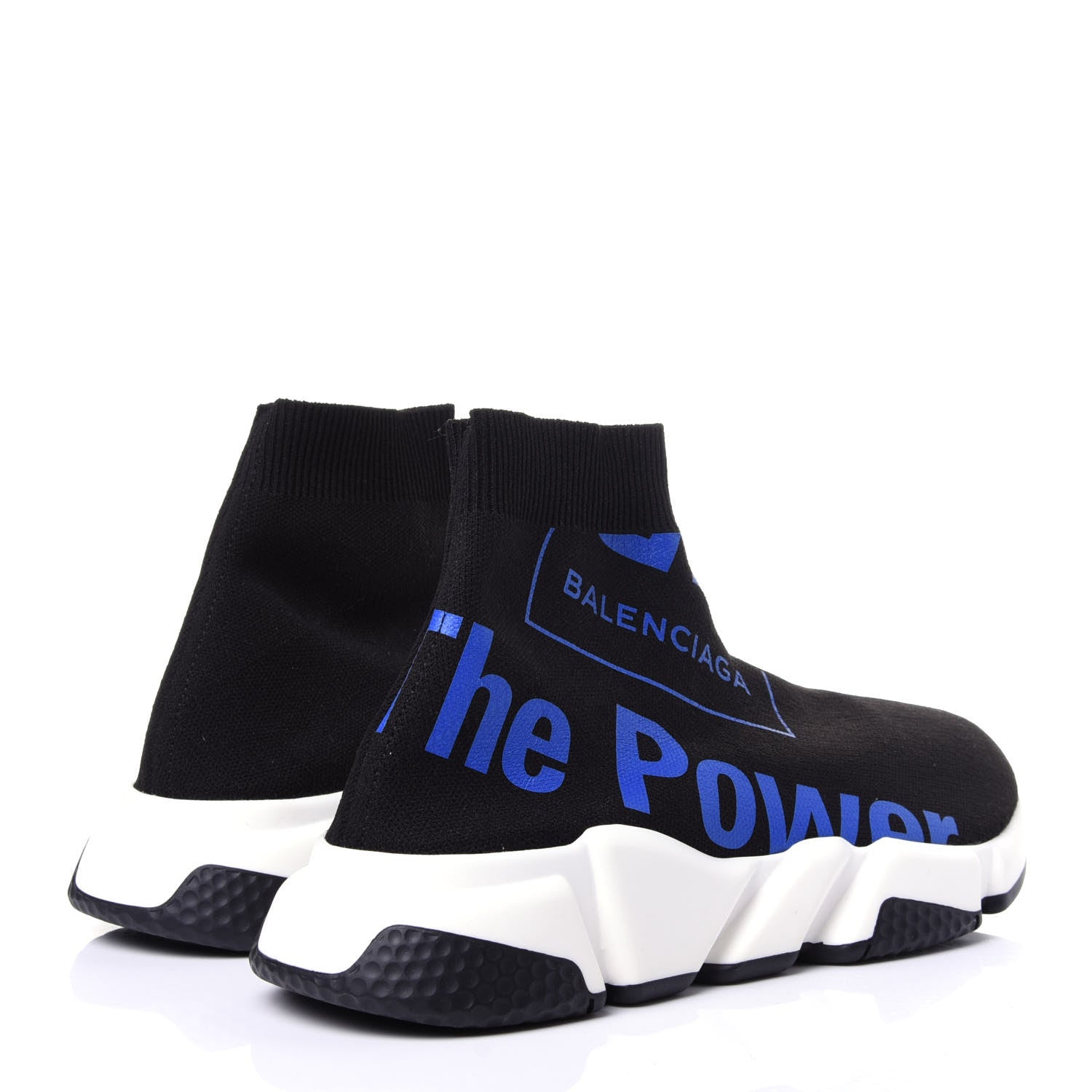 Balenciaga Neoprene Knit Power of Dreams Womens Speed Sneakers 39 Black Bleu 3 of 9