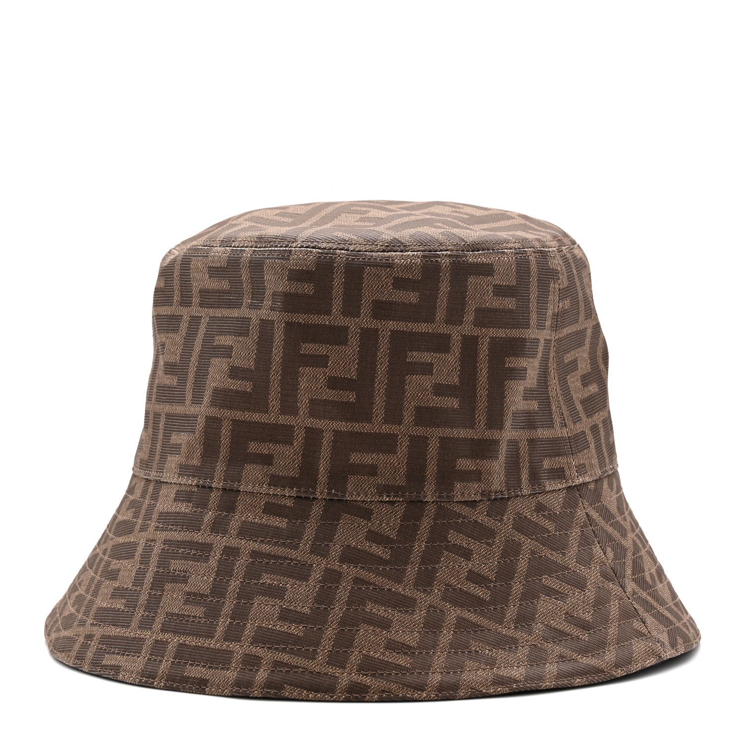 Fendi Technical Fabric FF Reversible Bucket Hat S Tobacco 1 of 14