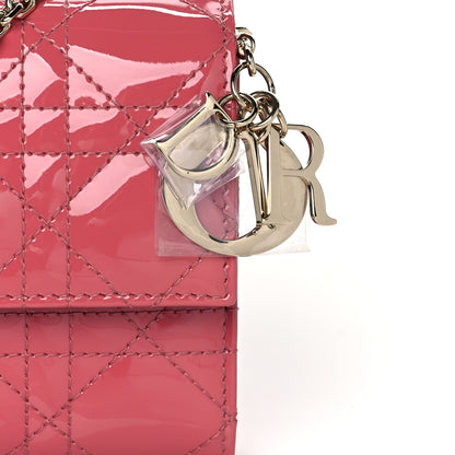 Christian Dior Patent Cannage Lady Dior Rendezvous Wallet On Chain Dusky Pink 7 of 10