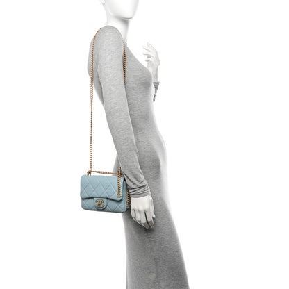 Chanel Lambskin Enamel Quilted Mini Pending CC Square Flap Light Blue 2 of 10