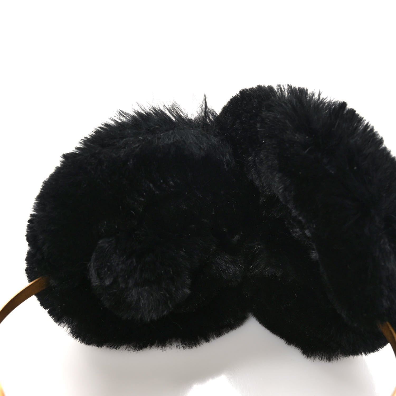 Chanel Rabbit Fur Coco Earmuffs Black Gold 5 of 7