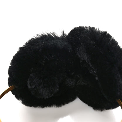 Chanel Rabbit Fur Coco Earmuffs Black Gold 5 of 7