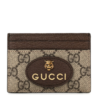 Gucci GG Supreme Monogram Neo Vintage Card Holder Beige Crop New Acero 1 of 7
