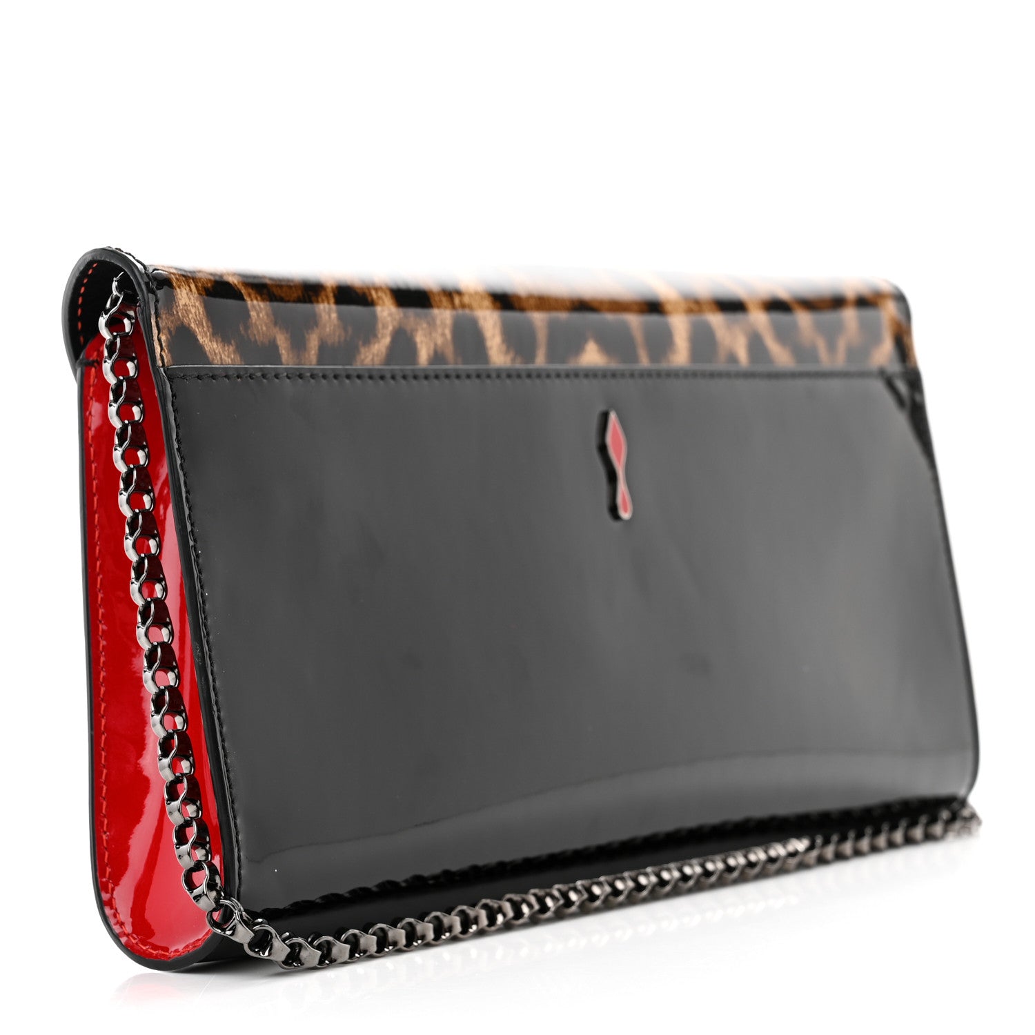 Christian Louboutin Patent Leopard Vero Dodat Clutch Brown 2 of 13