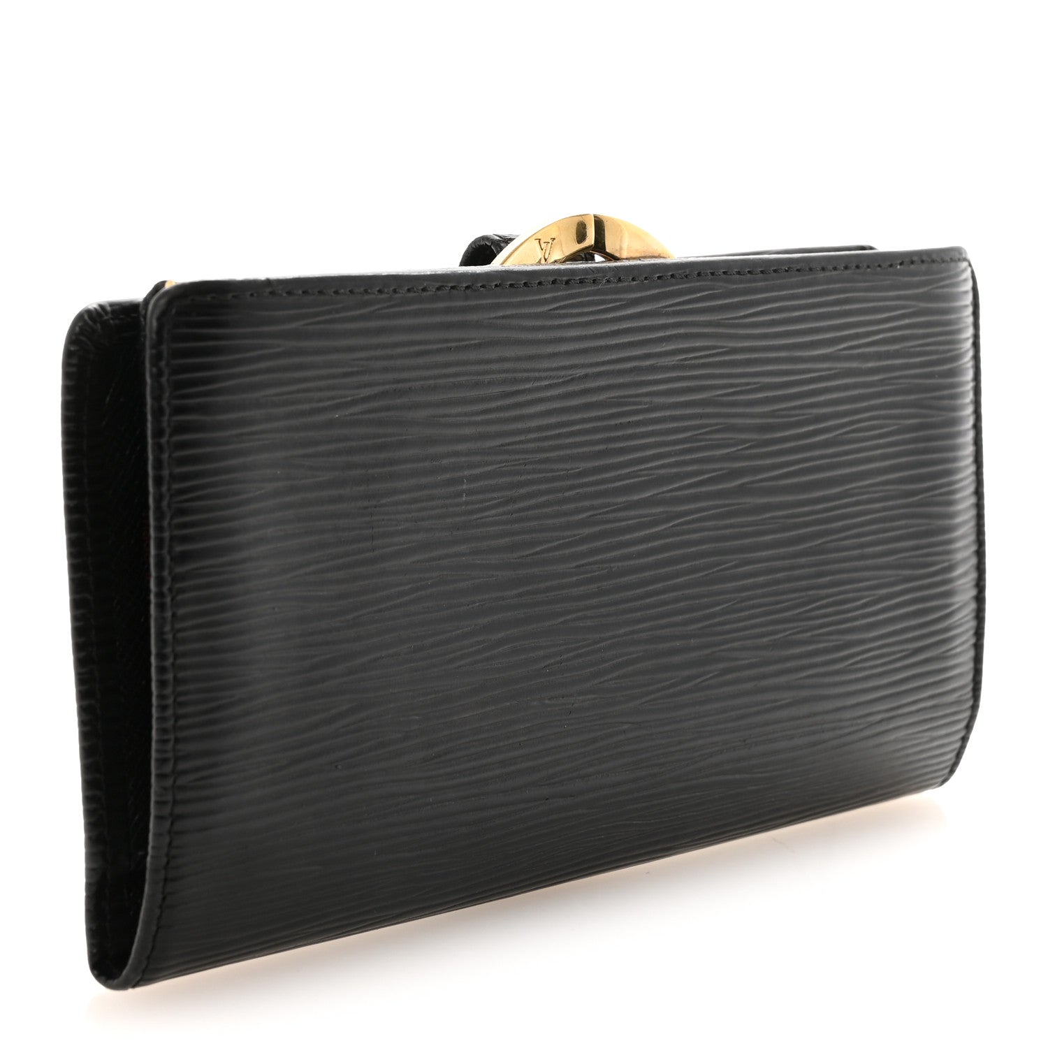 Louis Vuitton Epi Viennois Continental French Purse Wallet Black