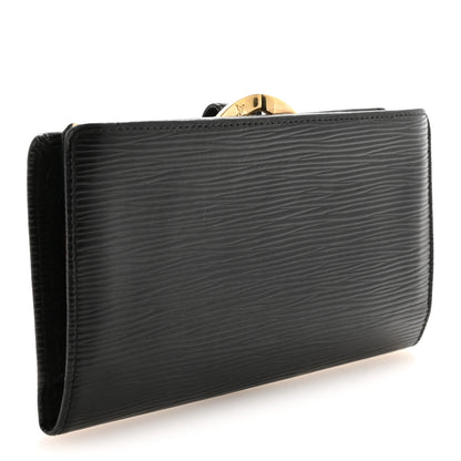 Louis Vuitton Epi Viennois Continental French Purse Wallet Black 3 of 6