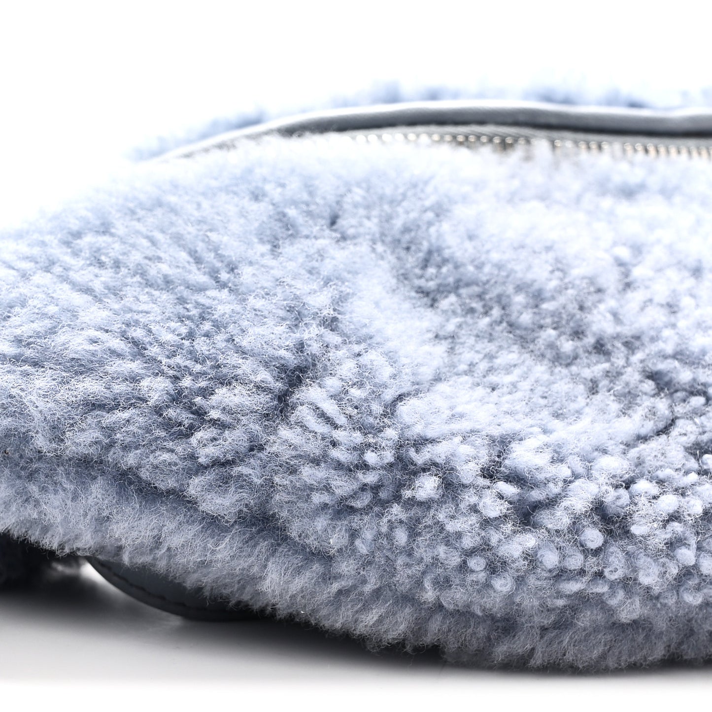 Shearling Matelasse Belt Bag Blue