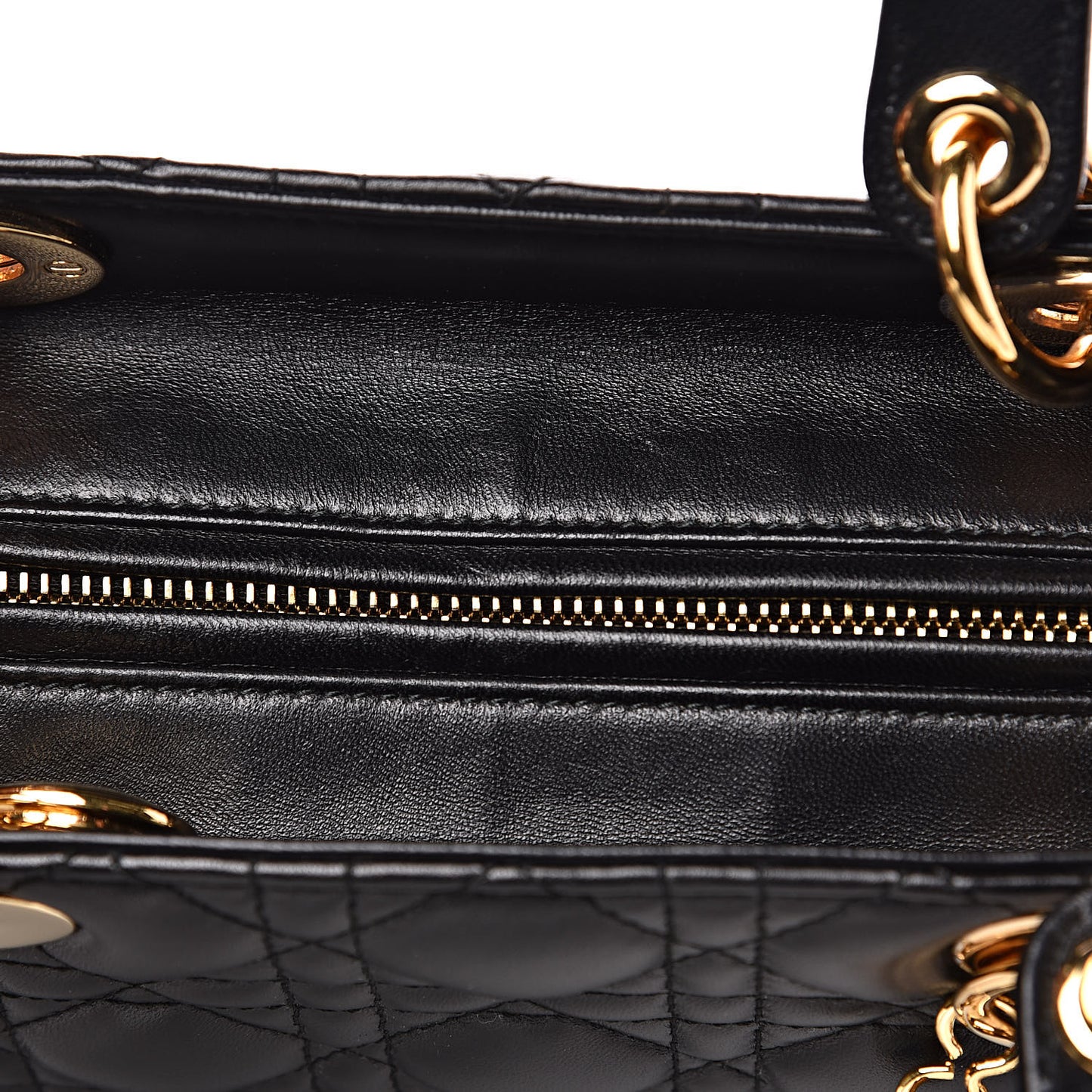 Lambskin Cannage Medium Lady Dior Black