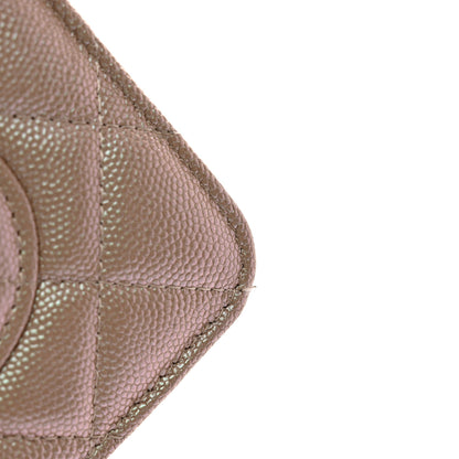 Chanel Iridescent Caviar Quilted Wallet On Chain WOC Beige 13 of 13
