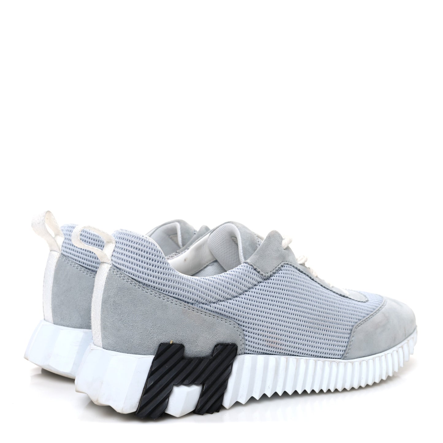 Textured Mesh Suede Goatskin Bouncing Sneakers 39 Gris Nuage
