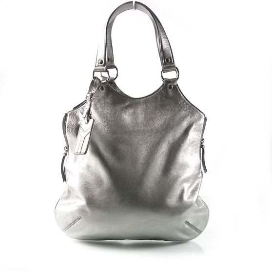 Saint Laurent Leather Tribute Tote Pewter 1 of 10