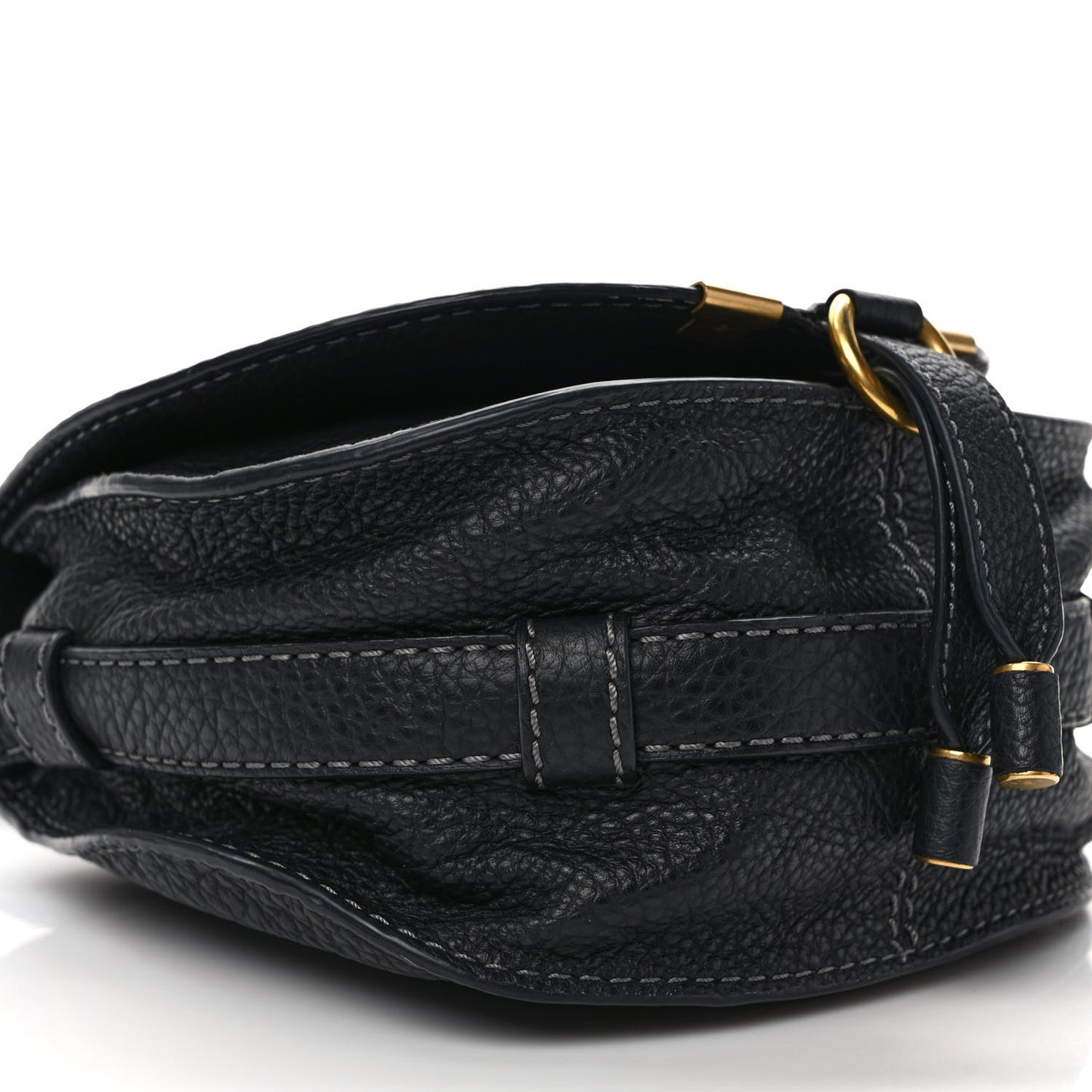 Calfskin Nano Marcie Saddle Bag Black