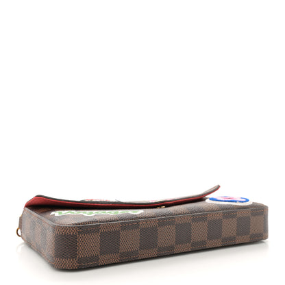 Louis Vuitton Damier Ebene My LV World Tour Pochette Felicie Chain Wallet Coquelicot 5 of 12