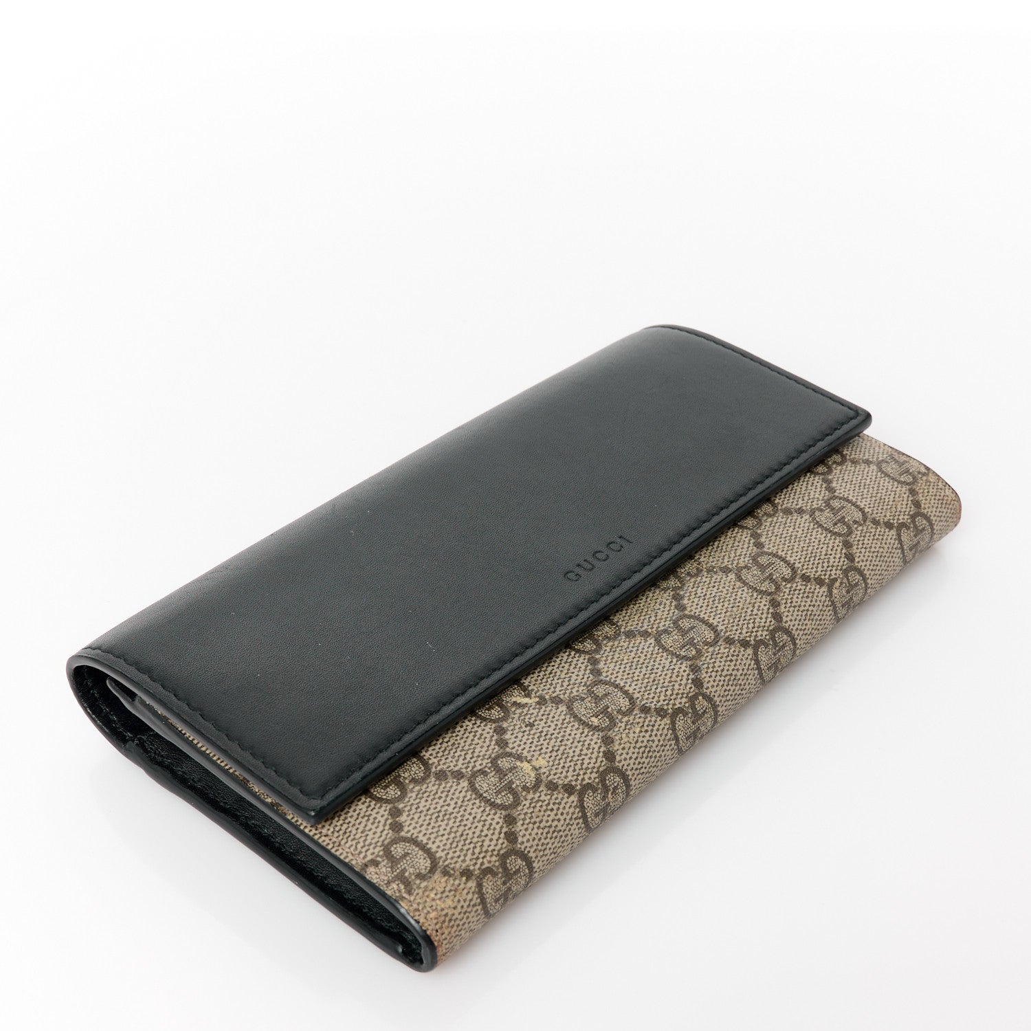 Gucci Calfskin GG Supreme Monogram Continental Wallet Black 4 of 11