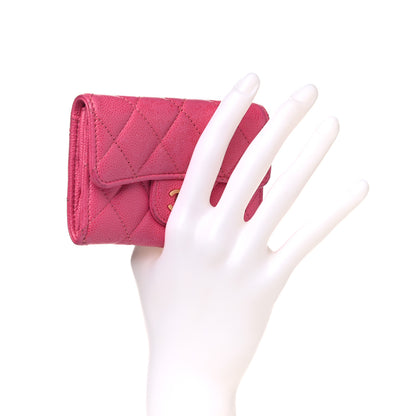 Chanel Caviar Quilted Card Flap Holder Pink 16 of 17