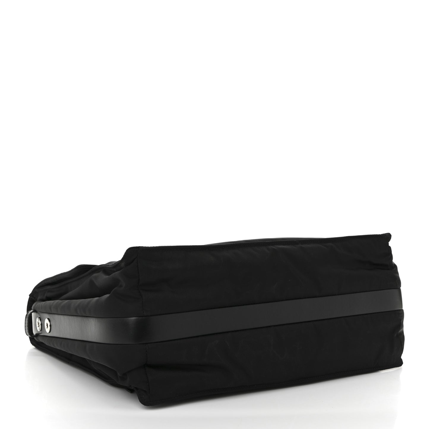 Re-Nylon Vitello Padded Large Flap Shoulder Bag Black