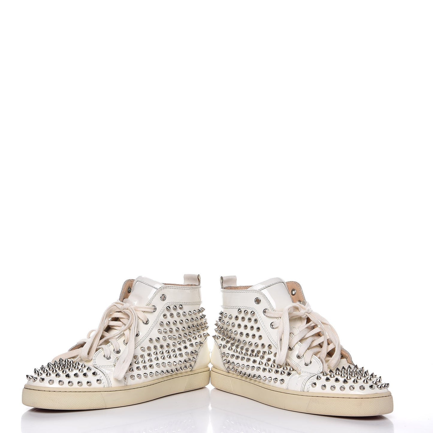 Patent Louis Spikes Flat Sneakers 44 White