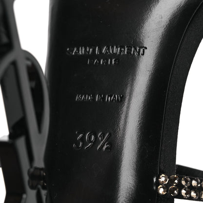Saint Laurent Crepe Satin Strass Opyum 110 Sandals 39.5 Black 8 of 12