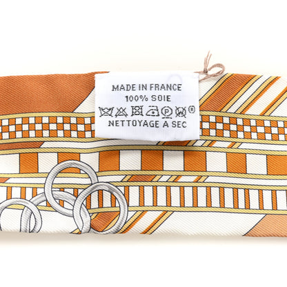 Hermes Silk Brides et Gris Twilly Caramel White Bronze 2 of 4