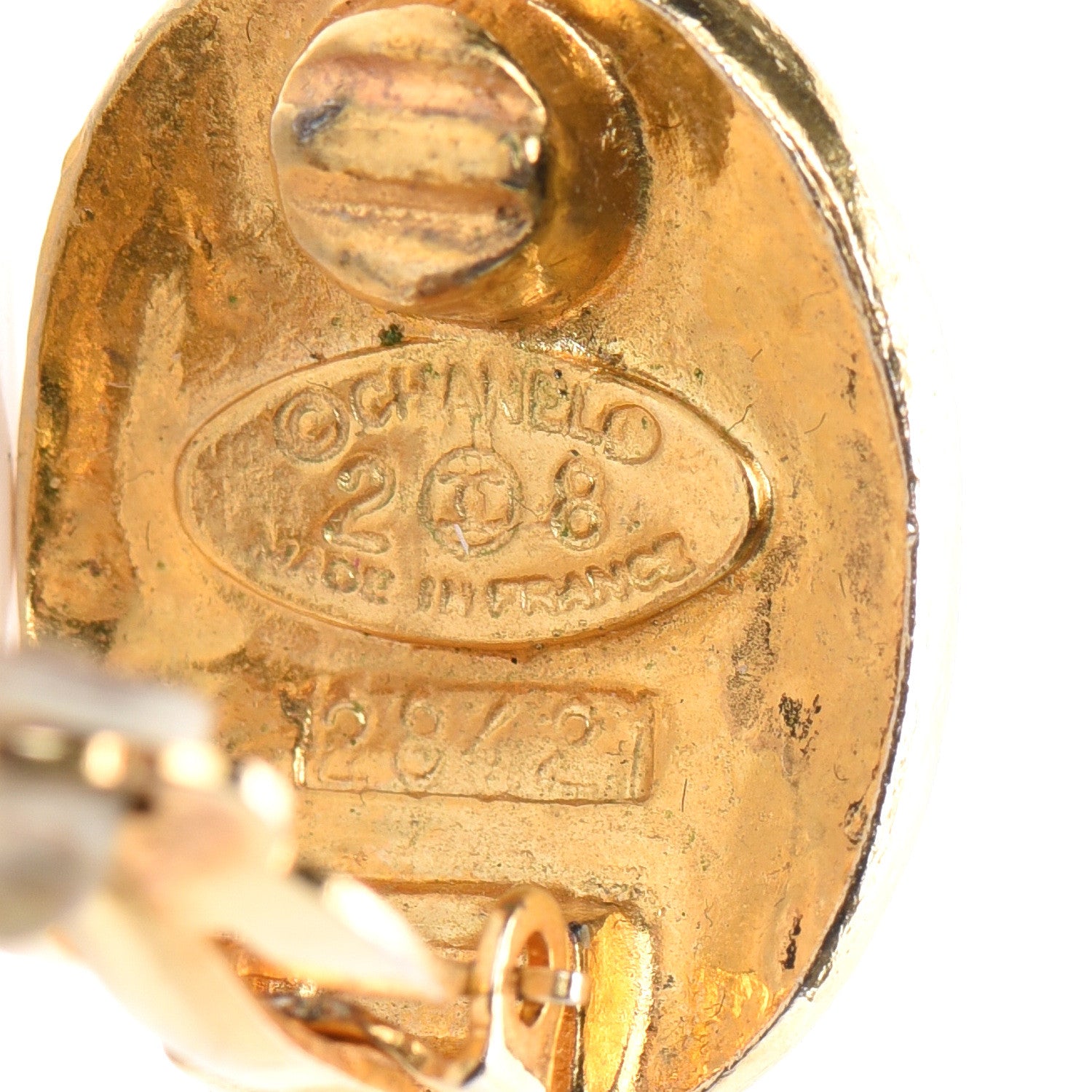 Chanel Oval CC Clip On Earrings Gold 4 of 4